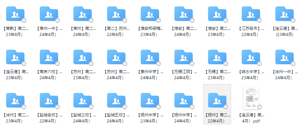 江苏名校|高二下学期期中(4月)|常州一中|苏州|淮安|泰州中学|扬中|试卷合集